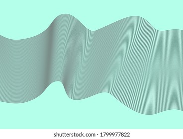 Abstract wavy element isolated on blue, vector illustration
