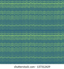 Abstract wavy ethnic vector seamless pattern