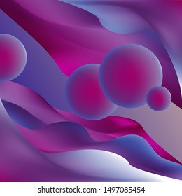 Abstract wavy fantasy wallpaper, vector background 