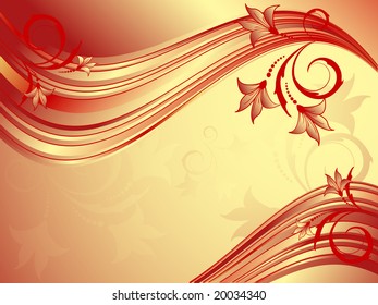 abstract wavy floral vector background with lines