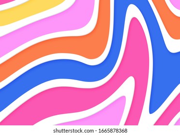 Abstract wavy flow background. Colorful geometric wallpaper. 