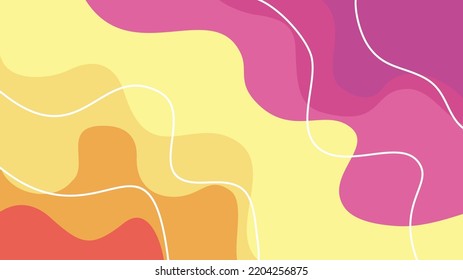 color anaranjado rojo de flujo ondulado abstracto amarillo y magenta con ilustración vectorial de fondo de línea EPS10