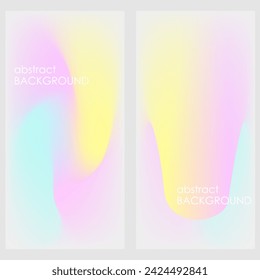 Abstract wavy fluid background. Gradient mesh. Collection of variations. A combination of white, pink, yellow and other soft colors. Modern design template for poster, advertising banner, brochure.