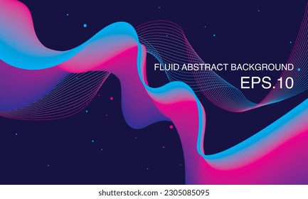 Resumen de fondo ondulado y fluido con colores de gradiente modernos. simple con color de combinación de círculo. vectores 10