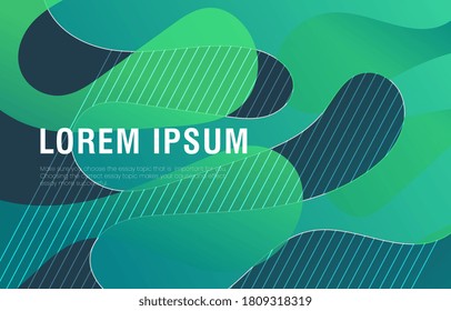 Abstrakter Wavy geometrischer Hintergrund, Abstrakte grüne Farbverläufe, Abstrakte Trendy Farbverlauf-Komposition, verwendet in Website-Banner, Cover, Geschäfts- und Arbeitsvorlagen, Eps10 Vektor.