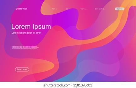 Abstract wavy geometric background. Trendy gradient shapes composition. Modern vector design illustration
