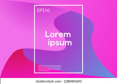 Abstract wavy geometric background. Trendy gradient shapes composition