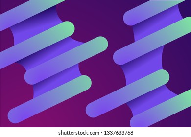 Abstract wavy geometric background. Trendy gradient shapes composition