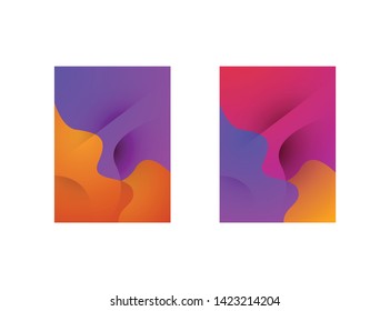 Abstract wavy geometric background. Trendy gradient shapes composition