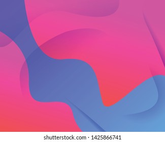 Abstract wavy geometric background. Trendy gradient shapes composition