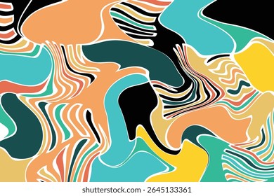 Abstract wavy geometric colorful decorative element cover with simple layout wallpaper vector illustration.