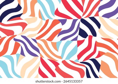 Abstract wavy geometric concept creative contemporary with brutalism template flat vector illustration.