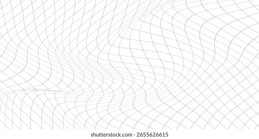 Abstract Wavy Geometric Grid Lines Background – Minimalist Optical Pattern Design