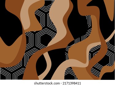 Abstract wavy with geometric. Vector Illustration.