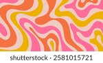 Abstract Wavy Geometric Y2k Texture Vector Design. Cool Trendy Groovy Curvy Pattern. Psychedelic Trippy Liquid Colorful Backdrop.