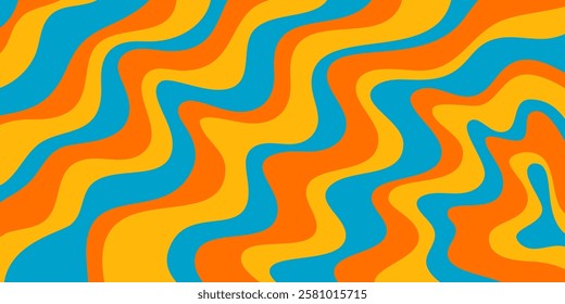 Abstract Wavy Geometric Y2k Texture Vector Design. Cool Trendy Groovy Curvy Pattern. Psychedelic Trippy Liquid Colorful Backdrop.