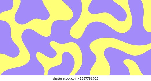Abstract Wavy Geometric Y2k Texture Vector Design. Cool Trendy Groovy Curvy Pattern. Psychedelic Trippy Liquid Colorful Backdrop.