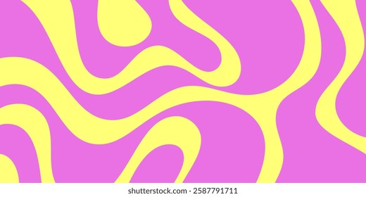 Abstract Wavy Geometric Y2k Texture Vector Design. Cool Trendy Groovy Curvy Pattern. Psychedelic Trippy Liquid Colorful Backdrop.