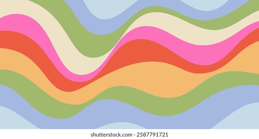 Abstract Wavy Geometric Y2k Texture Vector Design. Cool Trendy Groovy Curvy Pattern. Psychedelic Trippy Liquid Colorful Backdrop.