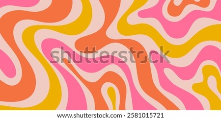 Abstract Wavy Geometric Y2k Texture Vector Design. Cool Trendy Groovy Curvy Pattern. Psychedelic Trippy Liquid Colorful Backdrop.