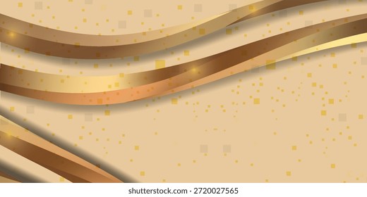 Fondo de oro ondulado Abstractas. Lujosas ilustraciones de oro de fondo de Vector viejo con una mezcla de brillo brillante. moderno