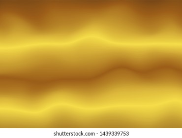 Abstract wavy gold background. Yellow blur, movement. Vector illustration.