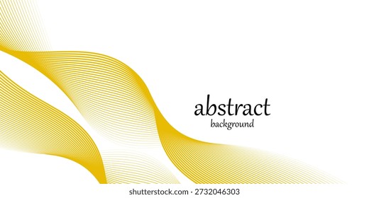abstract wavy gold lines on transparent background