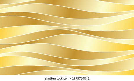 abstract wavy gold stripe vector pattern