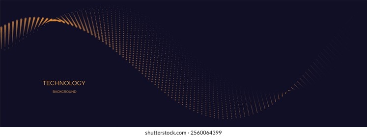 Abstract wavy golden boba small dots background