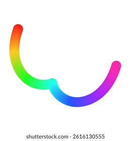 Abstract wavy gradient background with colorful squiggle lines, neon ribbon shapes, fluid swirl pattern, and curved 3D design elements. Flat vector illustration isolated on white background.