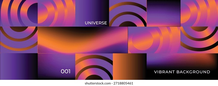 Fondo de degradado ondulado Abstractas con curva en capas y Colores vibrantes