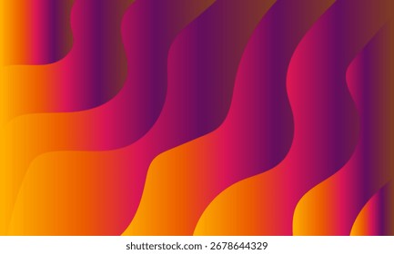 Fundo de gradiente ondulado abstrato em laranja e tons roxos ilustração vetor