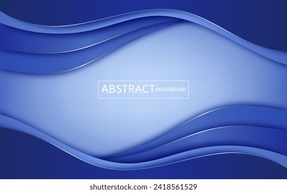 Fondo azul del gradiente ondulado abstracto, ilustración vectorial
