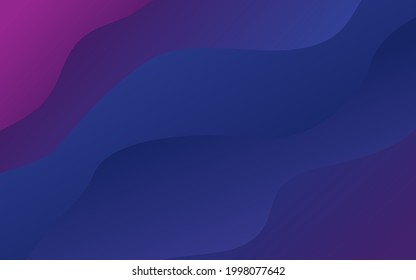 Abstract wavy gradient blue and purple background. Vector illustration 
