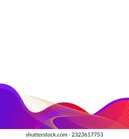 Abstract wavy gradient business corner border on white background