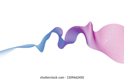 Abstract wavy gradient line, vector art illustration.