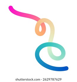 Abstract wavy gradient lines with fluid ribbon shapes, colorful 3D pattern, geometric and organic design elements. Flat vector illustration isolated on white background.