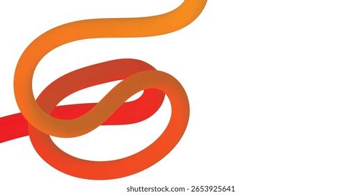 Abstract wavy gradient lines with fluid ribbon shapes, colorful squiggle pattern, geometric doodle elements in fun 3D design. Flat vector illustration isolated on transparent background. png
