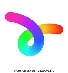 Abstract wavy gradient lines with playful squiggle shapes, colorful ribbon elements, geometric doodle pattern, and fluid 3D design. Flat vector illustration isolated on white background.