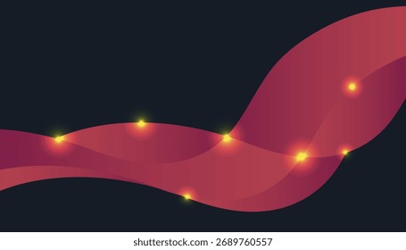 Gradiente Ondulado Abstrato com Pontos Luminosos