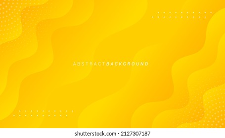 Abstract wavy gradient yellow background with geometric element . Vector illustration