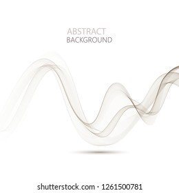 
Abstract wavy gray lines in the form of a wave. Illustration of smoke or water