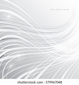 Abstract Wavy Gray-White Background,Vector Illustration,Graphic Design.Curve Line Backdrop.Modern Color Concept.For Brochure Cover,Web Site,Business Card And Promotion Material