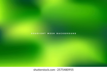 Abstract wavy green background with gradient mesh. Blurred fluid colorful background. Modern design template for web covers, ad banners, posters, brochures etc