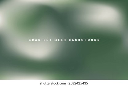 Abstract wavy green background with gradient mesh. Blurred fluid colorful background. Modern design template for web covers, ad banners, posters, brochures etc