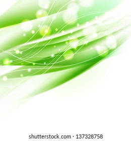 abstract wavy green background with sparkles