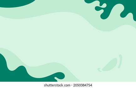 abstract wavy green backgrounds. Hand drawn various shapes and doodle objects. Contemporary modern trendy vector illustrations. Pastel colors