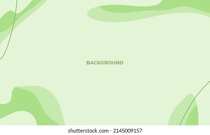 Abstract wavy green backgrounds. Hand drawn various shapes and doodle objects. Contemporary organic modern trendy vector illustrations. Every background is isolated. Pastel colors