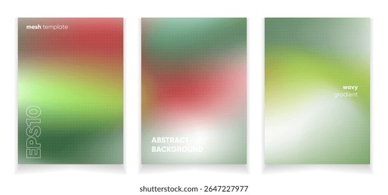Tarjeta de fondo líquido rojo verde ondulado Abstractas con malla de gradiente. Fondo colorido líquido borroso. Plantilla de diseño moderno para cubiertas de Web, Anuncios publicitarios, carteles, folletos, etc.