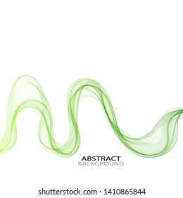 
Abstract wavy green wave on a white background. Design element